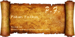 Pakan Folkus névjegykártya